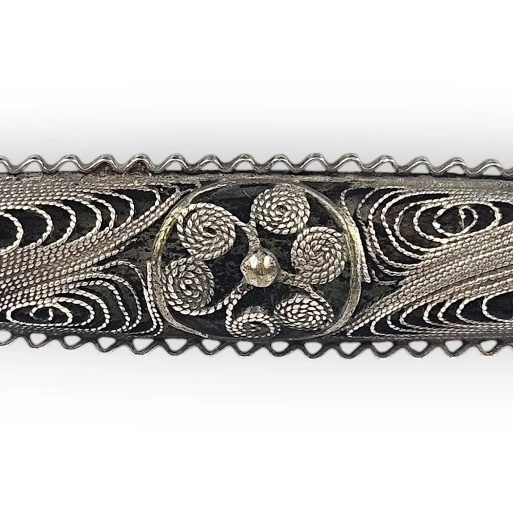 Victorian Cannetille Sterling Brooch Flower Filigree Antique Spun Silver 925